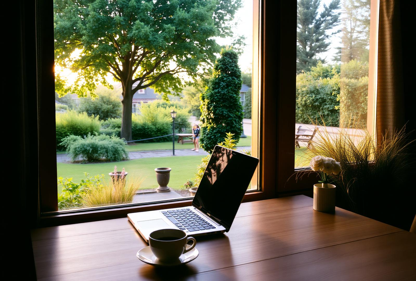 A desk in an extended-stay residence